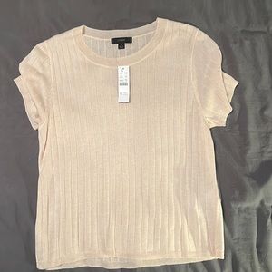 J Crew silk blend cropped t-shirt palest peach
